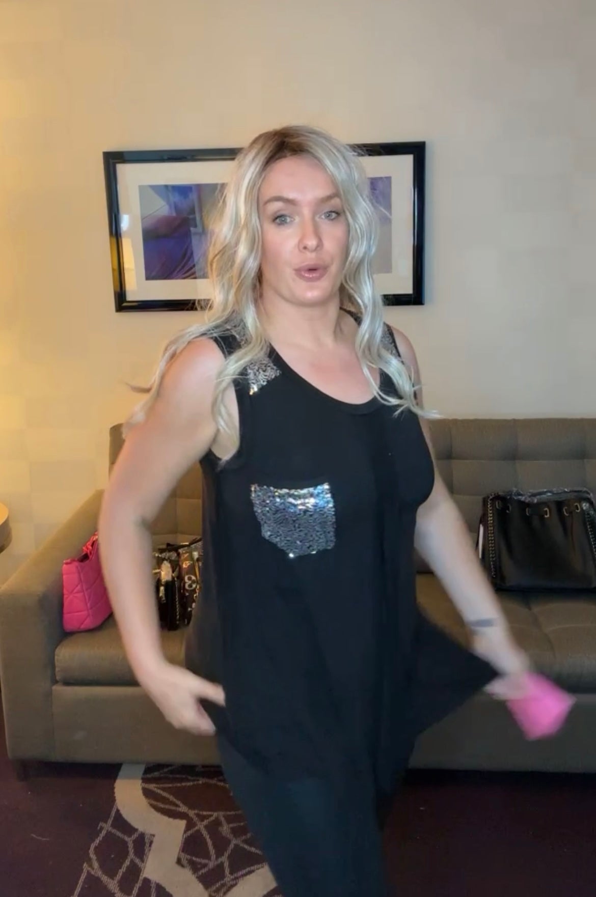 Shimmer In Black Tank BIN 102