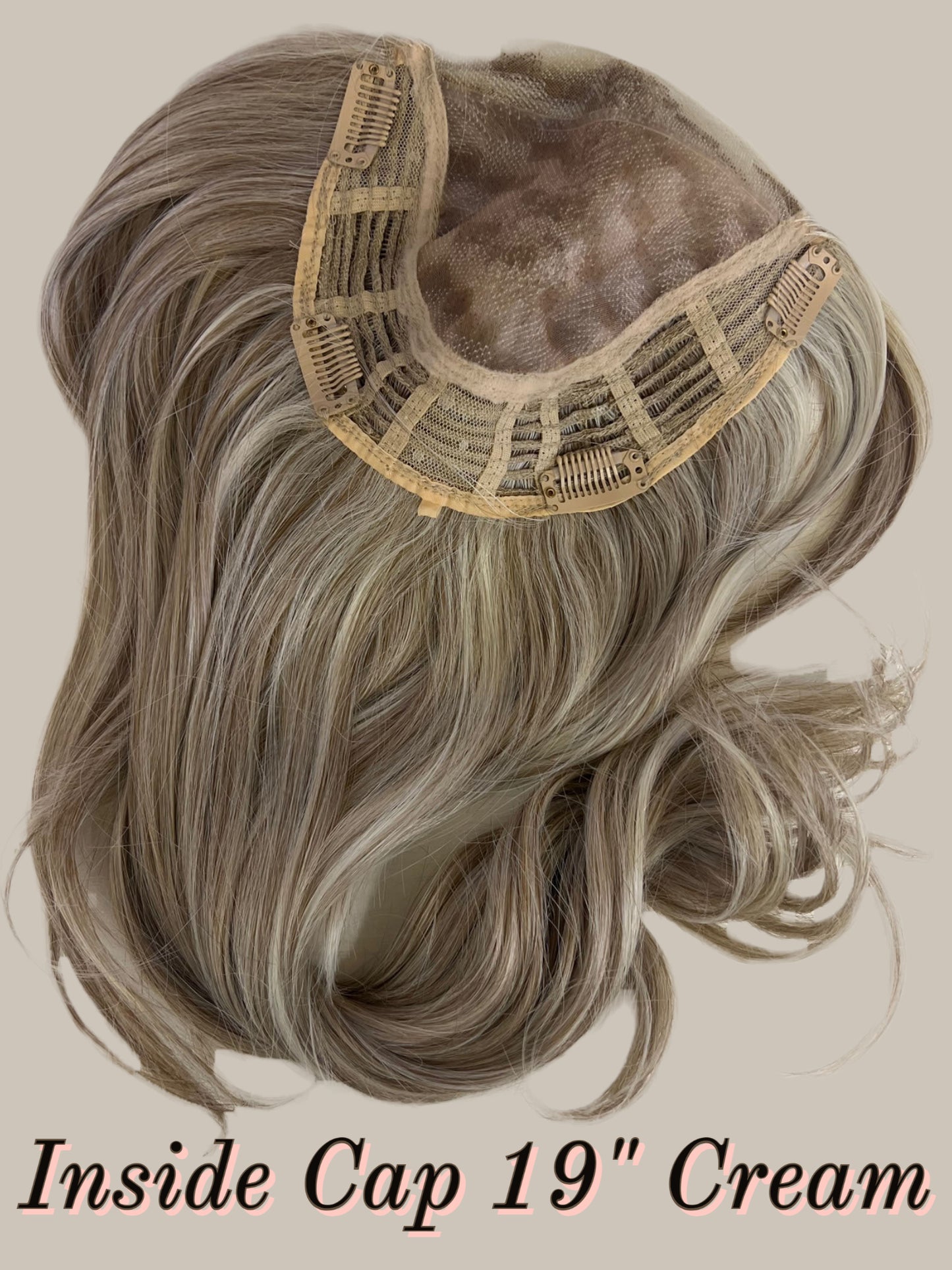 19 inch Topper Beach Wave Bangs LACE FRONT - 40% OFF THIS PRICE NO CODE NEEDED - FINAL SALE