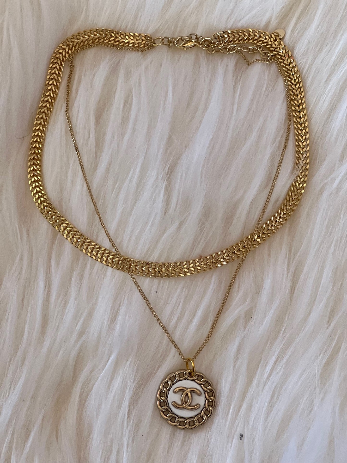 Gold Circle Logo Necklace